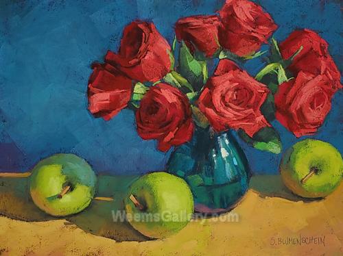 Red Roses, Green Apples by Sarah Blumenschein